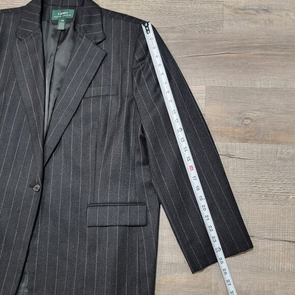 Ralph Lauren LRL 100% Wool Blazer Jacket Plus Size 22W Striped Career Work Top - Picture 9 of 9